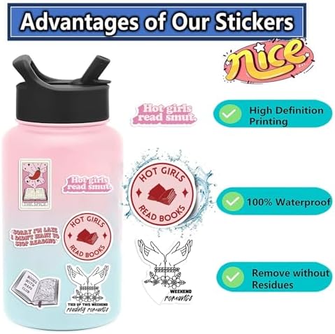104 PCS Romance Book Stickers for Kindle- Bookish Fantasy Dragon Aesthetic Stickers for Kindle Case, Water Bottle, Scrapbook, Journal - Cute Book Lover Gifts for Adults Teens