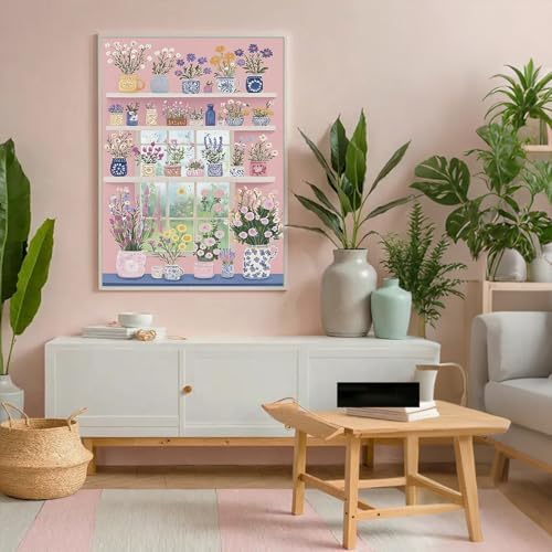Flowers Diamond Art Kits for Adults, DIY Crafts for Adults 12x16in