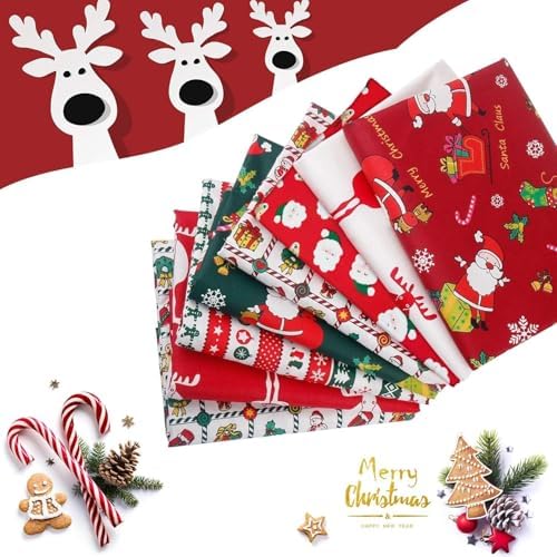 Aubliss 8pcs Fat Quarter Fabric Bundles (100% Cotton - 20'' x 20'')