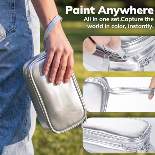 JusArt 100 Colors Watercolor Paint Set,Travel Watercolor Set with Handbag