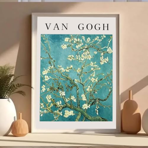 VeGuude Diamond Art Kits for Adults, Full Drill Van Gogh Almond Blossom Diamond Painting Kits for Beginners, DIY Full Rhinestone 5D Diamond dots (Gemstone Craft), Home Wall Decoration (12x16 inch)