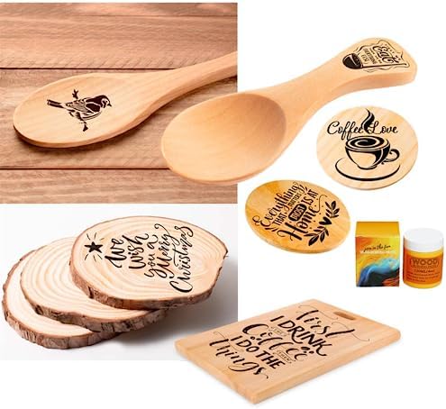 JAJADO Wood Burning Paste and Mini Squeegee, 4 OZ Wood Burning Gel for Canvas, Denim, Craft Woodboard, Heat Activated Wood Burning Stencil Paste for DIY Home Decor Art Crafts