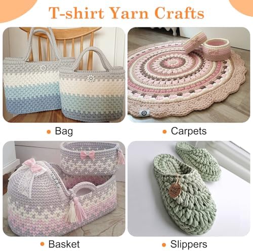 Soft Tshirt Yarn for Crochet Bags, Red T Shirt Thick Yarn for Crocheting