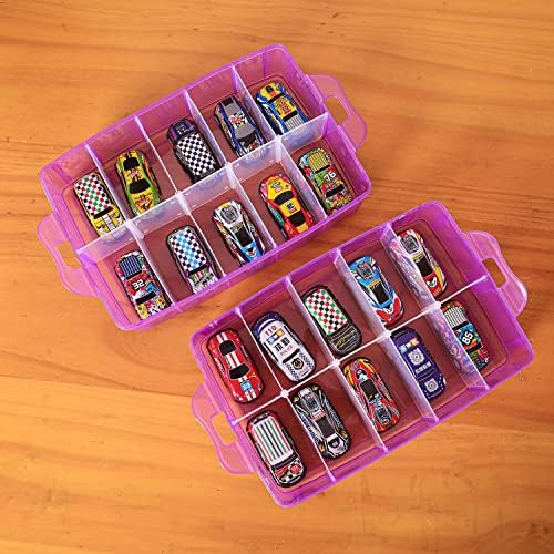 Sooyee 3-Tier Bead Organizer, Craft Storage Organizer Box,Purple