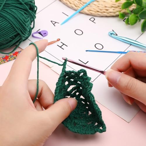 Crochet Hooks,9 Size Colorful Metal Crochet Hooks (2.0mm-6mm)