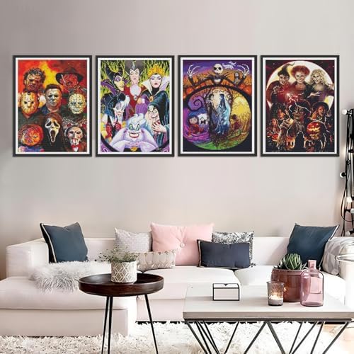 JAKI 4 Pack Halloween Diamond Art for Adults 12x16inch
