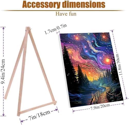 VIGEGU 4 Pack Paint by Numbers Kit for Adults Beginner with Frame