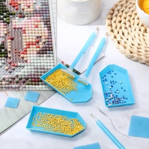Affrolling 90 Pcs Diamond Art Tools, Drill Pens Trays Glue Clay