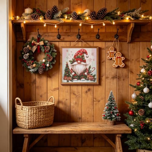 KYOQFVN Christmas Gnome Cross Stitch Kits for Adults, Stamped Cross Stitch Kits for Adults, 11 CT Needlepoint Cross-Stitch Patterns Dimensions Needlecrafts Embroidery Kits Arts and Crafts