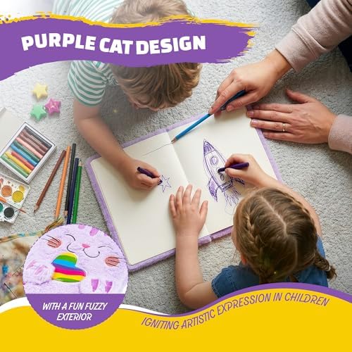 VOTUM Sketch Book: Personalized Artist Sketchbook: Sketching, Drawing and Creative Doodling. Notebook and Sketchbook to Draw and Journal with Stickers and Pens (Cat)