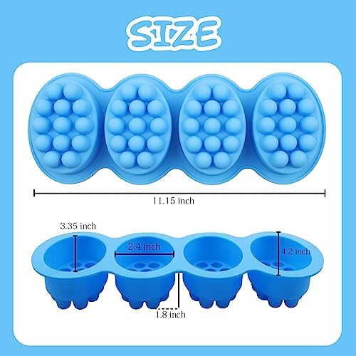 2Pcs Silicone Massage Bar Soap Molds Handmade Soap Molds for Soap Making