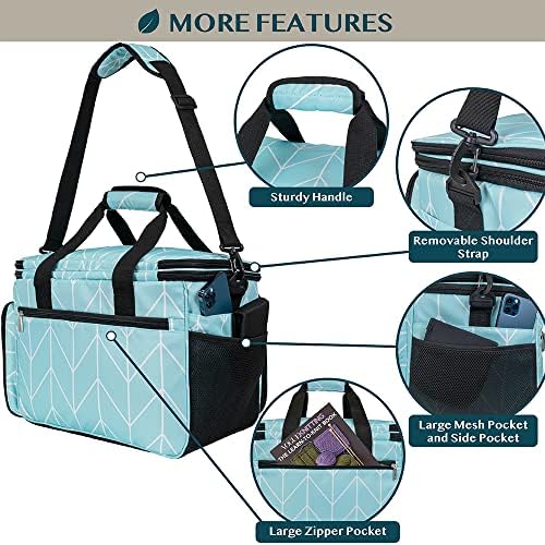 PAVILIA Large Knitting Yarn Storage Bag Crochet Organizer for Knitter, Teal