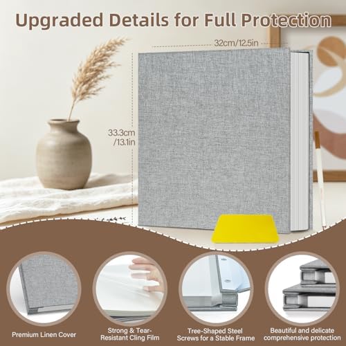 Popotop Photo Album Self Adhesive Scrapbook Album for 4x6 5x7 8x10 Pictures DIY Photo Book as Scrapbooking Supplies Kits, Birthday Gifts for Women Mom Wedding Baby Family Travel