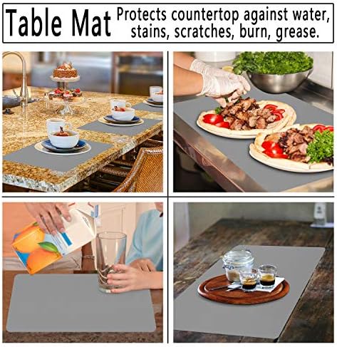 Gartful 3Pack Silicone Sheet for Crafts, Resin Jewelry Casting Molds Mat, Food Grade Silicone Placemat, Multipurpose Table Protector, Nonstick Nonskid Heat-Resistant, Black&Gray&Beige (15.7x11.8inch)