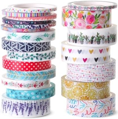 Mr. Pen- Washi Tape Set, 21 Rolls, Assorted Sizes, Floral | 5 Yards/Roll, Washi Tape for Scrapbook, Arts, Crafts, Journals and Planners