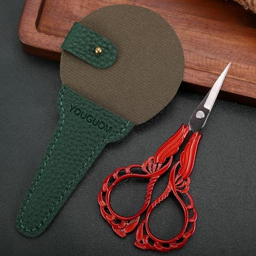 YOUGUOM Small Sewing Scissors, Little Embroidery Shears with Cover