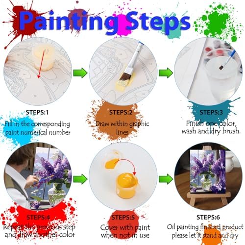 Arpilul Flowers Paint by Number for Adults-Paint by Numbers for Adults Beginner, Adult Paint by Number Kits on Canvas for Home Wall Art Decoration and Gifts 16x20Inch(Z-YH18)