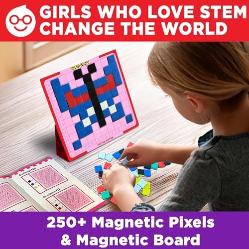 Doctor Jupiter Girls' First STEM Pixel Art Kit for Kids Ages 5+