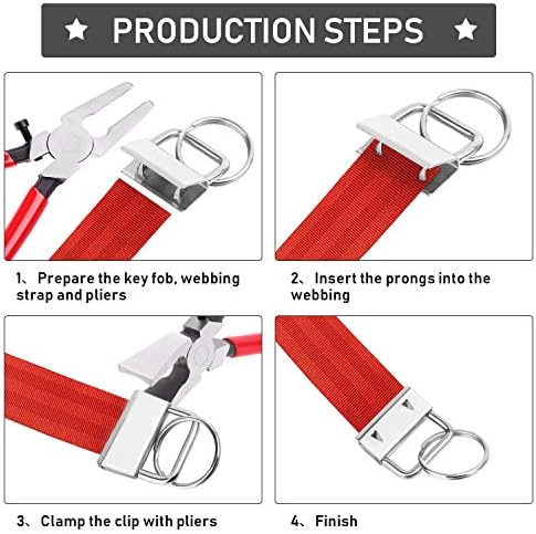 shynek 40pc Key Fob Hardware Set - 1 Inch Keychain Hardware with Pliers for Wristlet, Lanyard & Key Chain Making Supplies