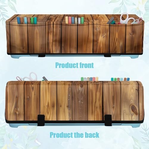 Binienty Retro Wooden Cutting Machine Dust Cover with 3 Strong Pocket,Portable and Strain Resistant Carrying Bag Organization and Storage Bags Home Decoration