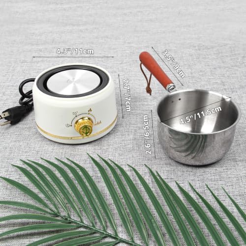 Deexun 500ml Wax Melting Pot for Candle Making with Stepless Heat Control