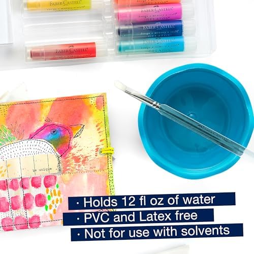 Faber-Castell Collapsible Water Cup Green | Scalloped Brush Holder | 12 Oz Capacity | For Painting | Pack of 6