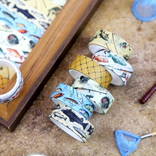 Fishing Washi Tape 12 Rolls 6 Designs, Angler Tape for Journaling