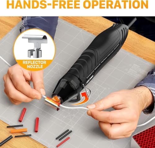 Mini Heat Gun, Dual Temp Hot Air Gun with 6.6 ft Cord and Reflector Nozzle