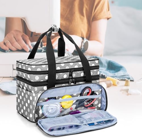 BAFASO Double Layer Sewing Accessories Organizer, Polka Dots
