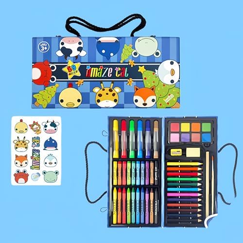 AmazeCat 59-Pack Deluxe Drawing Art Set,Art Supplies, Crafts Drawing Painting Kits Christmas Birthday Gifts for Teens Girls Boys Kids Adults Artists
