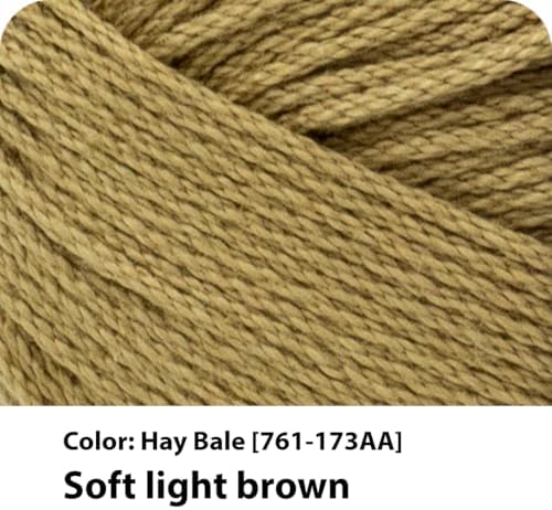 Lion Brand Yarn, 24/7 Cotton Yarn, Hay Bale, Brown, 3 Pack