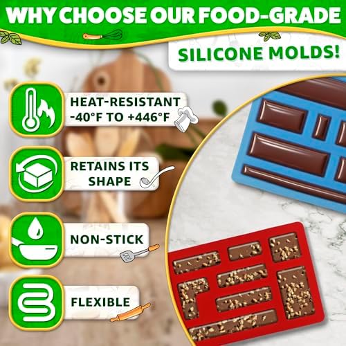 3 Pcs Silicone Chocolate Molds, Non-Stick, Food-Grade