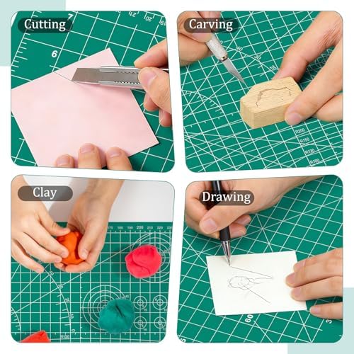 Self Healing Cutting Mat,12in x 9in Sewing Mat for Craft Small Rotary Cutting Board Double Sided 3MM Thickened Sewing Measuring Board for Quilting Craft Hobby Fabric Precision Modeling Projects(A4)