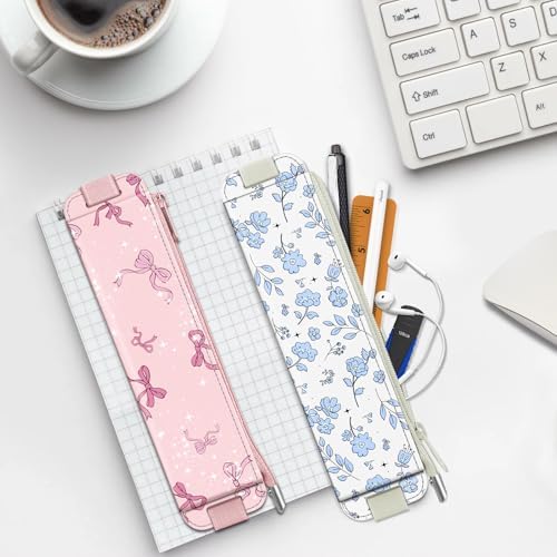 FINPAC 2-Pack Elastic Pen Holder for Notebook Leather Pen Holder