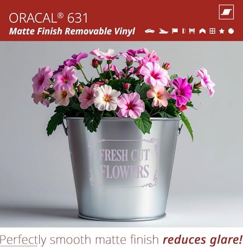 ORACAL 631 Matte Wisteria Vinyl Durable Roll Easy to Weed Permanent Adhesive Craft Vinyl for Plotting Machines, Decals & DIY Projects 12” x 10ft