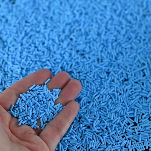 LIKETURE Fake Sprinkles 110g Non-edible Polymer Clay Sprinkles Faux Sprinkle Plastic Sprinkles for Craft Sprinkles Decoration for Resin Filler Slime Add ins Slime Mixed in Shaker Card (Blue)
