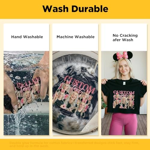 TransOurDream Heat Transfer Paper for Dark Fabric (30 Sheets, 8.5x11),Printable Heat Transfer Vinyl for T-Shirts Iron on Transfers for Inkjet Printer