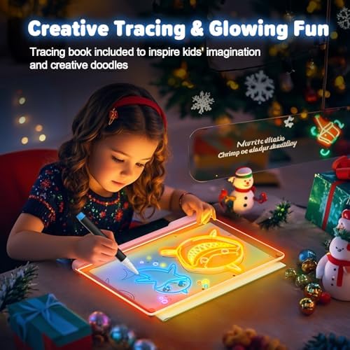 Geokay 16" Rechargeable LED Drawing Board with 9-Color Light Effects