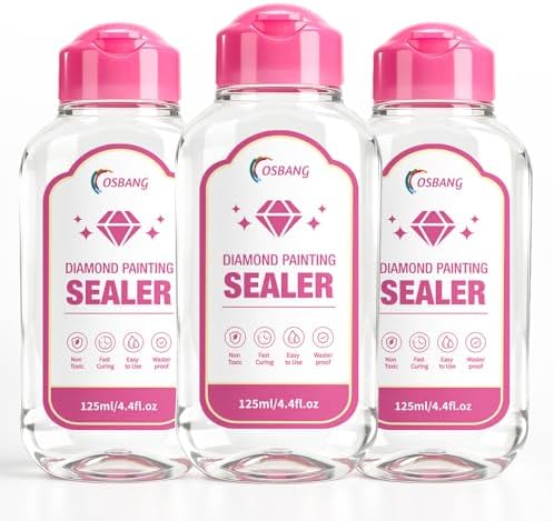 OSBNAG Diamond Painting Sealer, Permanent Hold & Shine Effect, Helps Retain Sparkle, Also Works for Jigsaw Puzzles (375mL / 13.2 fl oz, 125mL ×3), Clear