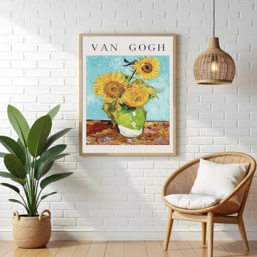 VeGuude Diamond Art Kits for Adults, Full Drill Van Gogh Sunflowers Diamond Painting Kits for Beginners, DIY Full Rhinestone 5D Diamond dots (Gemstone Craft), Home Wall Decoration (12x16 inch)