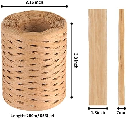 Cuttte 218 Yards Raffia Yarn for Crochet Craft Ribbon for Gift Wrapping