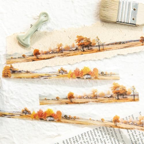 PET Tape Stickers for Journaling Supplies,Mountain Sea Scrapbook Stickers