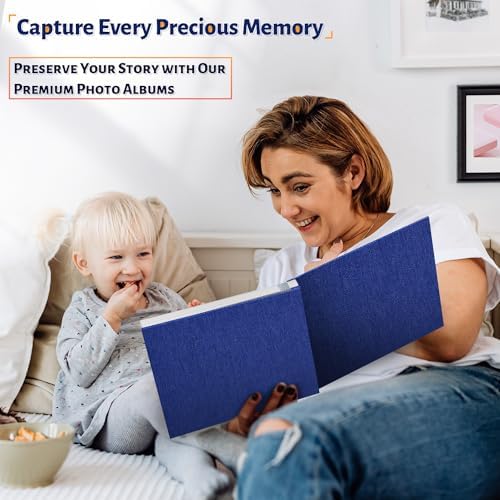 Artfeel Photo Album Self Adhesive Scrapbook,60 Pages Large Photo Book for 4x6,5x7,8x10 Pictures,DIY Album for Baby Wedding Family Travel Birthday,with Metallic Pen and Scraper