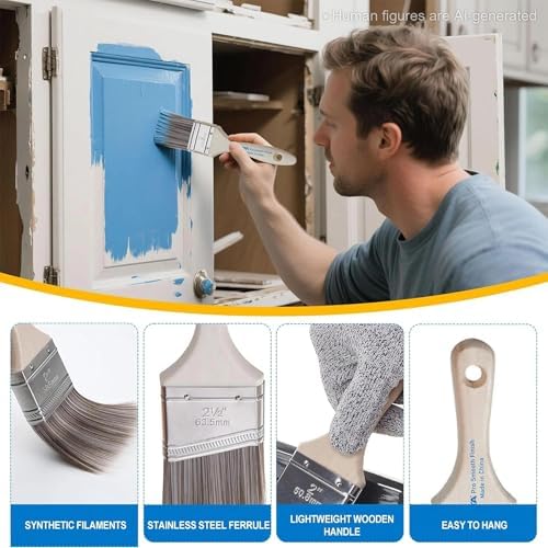 KATA 36PC Painters Pyramid Stands with 3 Paint Brushes for Cabinet Doors