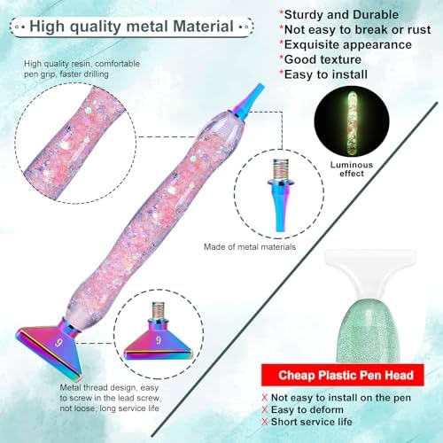 DoreenBow 13Pcs Diamond Art Tools Glow in The Dark Diamond Art Accessories