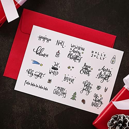 Christmas Greeting Words Clear Stamps for Card Making and Photo Album Decorations, Mini Christmas Tree Silicone Stamps Santa Claus Transparent Rubber Stamp Seal for Christmas DIY Scrapbooking Supplies