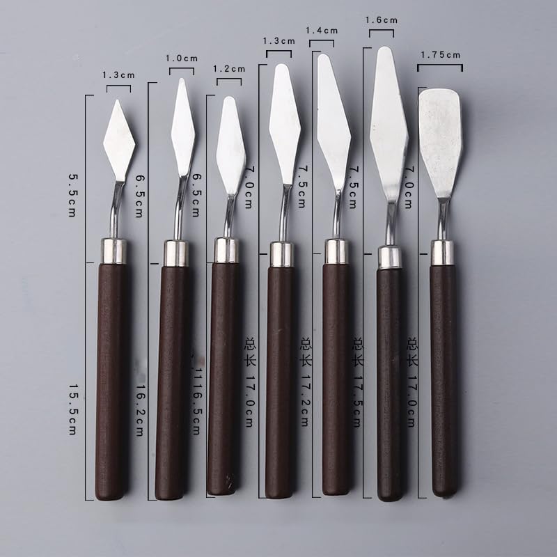 2 Pack Professional Palette Knife Set Painting Stainless Steel Spatula 14 Pieces for Oil Paint Metal Knives Wood Handle, Perfect buddy for Canvas Boards and Acrylic Paint Painting Supplies（Red)