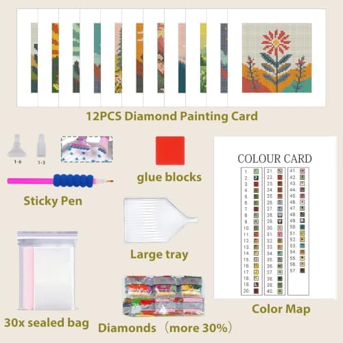 12 Pcs Small Diamond Art Kits Landscape Diamond Art Kits for Adults