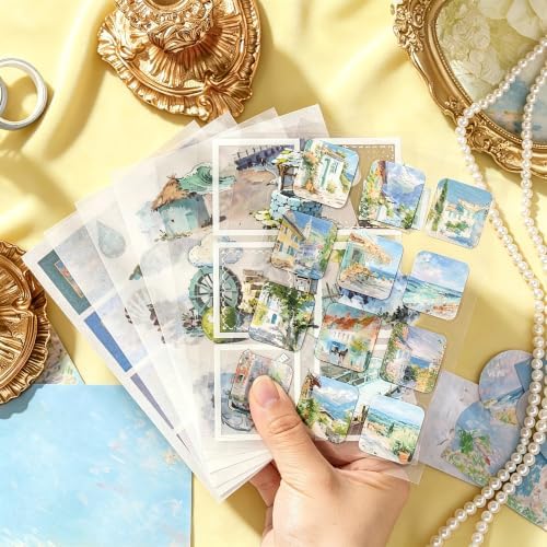 Oil Painting Scenery Scrapbooking Kit A6 Notebook Junk Journal Craft