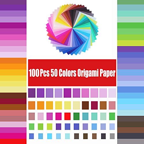 Opret Origami Paper 6X6 Inch Single Sided Crafts Projects | Origami Paper, 15X15 cm, 100 Sheets, 50 Vivid Colors, Arts, for Kids Arts and Crafts Projects